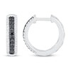 Thumbnail Image 1 of Black and White Diamond Hoop Earrings 1/2 ct tw Sterling Silver