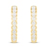 Thumbnail Image 2 of Diamond Hoop Earrings 1/2 ct tw Round-cut 10K Yellow Gold