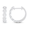 Thumbnail Image 2 of Diamond Hoop Earrings 1/10 ct tw Round-cut 10K White Gold