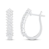 Thumbnail Image 2 of Diamond Hoop Earrings 1 ct tw Round-cut 10K White Gold