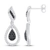 Thumbnail Image 2 of Black & White Diamond Earrings 1/2 ct tw Sterling Silver