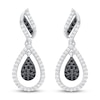 Thumbnail Image 3 of Black & White Diamond Earrings 1/2 ct tw Sterling Silver