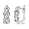 Thumbnail Image 1 of Diamond Hoop Earrings 1/8 ct tw Round-cut Sterling Silver