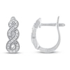 Thumbnail Image 2 of Diamond Hoop Earrings 1/8 ct tw Round-cut Sterling Silver