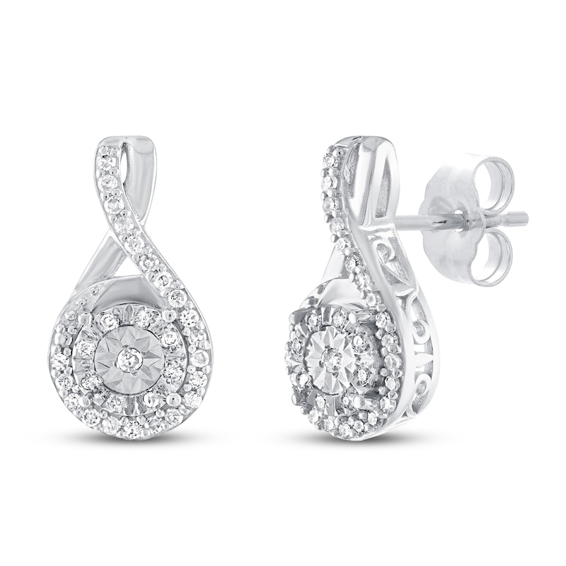 Main Image 1 of Diamond Earrings 1/6 ct tw Sterling Silver