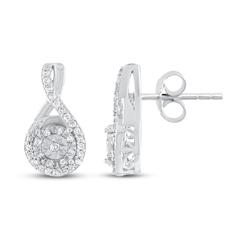 Main Image 2 of Diamond Earrings 1/6 ct tw Sterling Silver