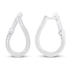 Thumbnail Image 1 of Diamond In-and-Out Hoop Earrings 1/4 ct tw Round-cut Sterling Silver