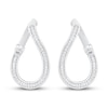 Thumbnail Image 3 of Diamond In-and-Out Hoop Earrings 1/4 ct tw Round-cut Sterling Silver