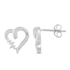 Thumbnail Image 0 of Diamond Heartbeat Earrings 1/20 ct tw Round-cut Sterling Silver