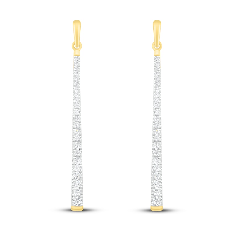 Main Image 3 of Diamond Drop Earrings 1/2 ct tw Round-Cut 10K Yellow Gold