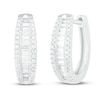 Thumbnail Image 1 of Diamond Hoop Earrings 5/8 ct tw Baguette/Round-Cut 10K White Gold