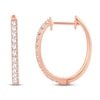 Thumbnail Image 2 of Diamond Hoop Earrings 1/2 ct tw Round-Cut 10K Rose Gold