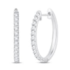 Thumbnail Image 1 of Diamond Hoop Earrings 1/2 ct tw Round-Cut 10K White Gold