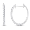 Thumbnail Image 2 of Diamond Hoop Earrings 1/2 ct tw Round-Cut 10K White Gold