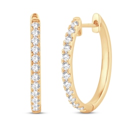 Diamond Hoop Earrings 1/2 ct tw Round-Cut 10K Yellow Gold