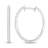 Thumbnail Image 1 of Diamond Hoop Earrings 3/4 ct tw Round-Cut 10K White Gold