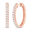 Thumbnail Image 1 of Diamond Hoop Earrings 1 ct tw Round-Cut 10K Rose Gold