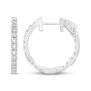 Thumbnail Image 1 of Diamond Hoop Earrings 1 ct tw Round-cut 10K White Gold