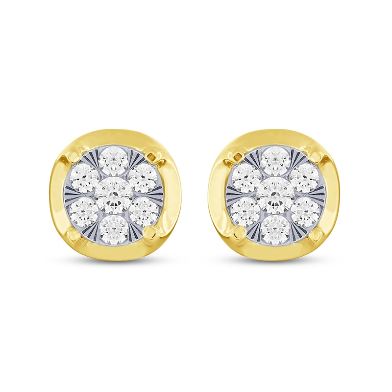 Main Image 2 of Diamond Stud Earrings 1/8 ct tw 10K Two-Tone Gold