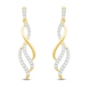 Thumbnail Image 2 of Diamond Dangle Earrings 1/5 ct tw 10K Yellow Gold