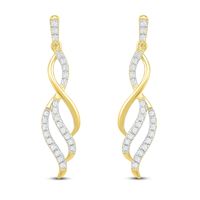 Diamond Dangle Earrings 1/5 ct tw 10K Yellow Gold