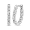 Thumbnail Image 0 of Diamond Hoop Earrings 1/2 ct tw Round-Cut Sterling Silver