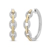 Thumbnail Image 1 of Diamond Hoop Earrings 1/4 ct tw Round-cut 10K Yellow Gold & Sterling Silver