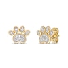 Thumbnail Image 1 of Diamond Paw Print Stud Earrings 1/10 ct tw Round-Cut 10K Yellow Gold