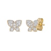 Thumbnail Image 1 of Diamond Butterfly Stud Earrings 1/10 ct tw Round-Cut 10K Yellow Gold