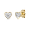 Thumbnail Image 1 of Diamond Heart Stud Earrings 1/10 ct tw Round-Cut 10K Yellow Gold