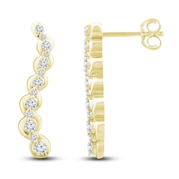 Diamond Journey Earrings 1 ct tw Round-Cut 10K Yellow Gold