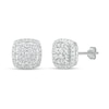 Thumbnail Image 1 of Diamond Cluster Earrings 1/4 ct tw Round-Cut 10K White Gold