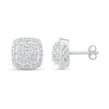 Thumbnail Image 2 of Diamond Cluster Earrings 1/4 ct tw Round-Cut 10K White Gold