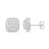 Thumbnail Image 1 of Diamond Cluster Earrings 1/2 ct tw Round-Cut 10K White Gold