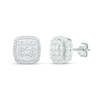 Thumbnail Image 0 of Diamond Cluster Earrings 1 ct tw Round-Cut 10K White Gold