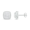 Thumbnail Image 1 of Diamond Cluster Earrings 1 ct tw Round-Cut 10K White Gold