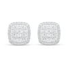 Thumbnail Image 2 of Diamond Cluster Earrings 1 ct tw Round-Cut 10K White Gold