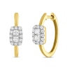 Thumbnail Image 1 of Forever Connected Diamond Hoop Earrings 3/8 ct tw Princess & Round-cut 10K Yellow Gold