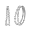 Thumbnail Image 1 of Diamond Hoop Earrings 1 ct tw Round-Cut Sterling Silver