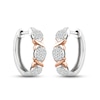 Thumbnail Image 1 of XO from KAY Diamond Hoop Earrings 1/4 ct tw Round-cut Sterling Silver & 10K Rose Gold