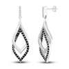 Thumbnail Image 0 of Black & White Diamond Dangle Earrings 1/4 ct tw Round-cut Sterling Silver