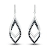 Thumbnail Image 1 of Black & White Diamond Dangle Earrings 1/4 ct tw Round-cut Sterling Silver