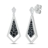 Thumbnail Image 1 of Black & White Diamond Dangle Earrings 1/3 ct tw Round-cut Sterling Silver