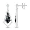 Thumbnail Image 3 of Black & White Diamond Dangle Earrings 1/3 ct tw Round-cut Sterling Silver