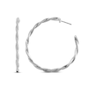 Thumbnail Image 1 of Diamond J-Hoop Earrings 1 ct tw Round-cut 10K White Gold