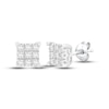 Thumbnail Image 1 of Diamond Square Earrings 1/4 ct tw Round-cut 10K White Gold