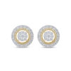 Thumbnail Image 2 of Multi-Diamond Halo Earrings 1/2 ct tw Round-cut 10K Two-Tone Gold