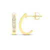 Thumbnail Image 2 of Diamond J Hoop Earrings 1/6 ct tw Round-cut 10K Yellow Gold