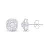 Thumbnail Image 1 of Lab-Grown diamond by KAY Cushion Stud Earrings 1-1/2 ct tw Round-cut 14K White Gold