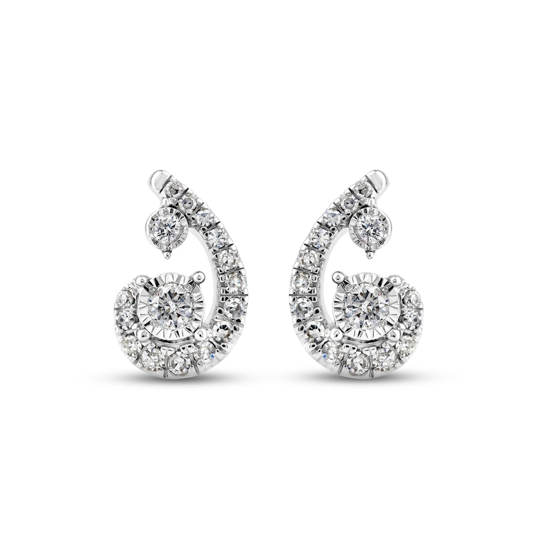 Main Image 1 of Purest Love Diamond Stud Earrings 1/5 ct tw Round-cut 10K White Gold